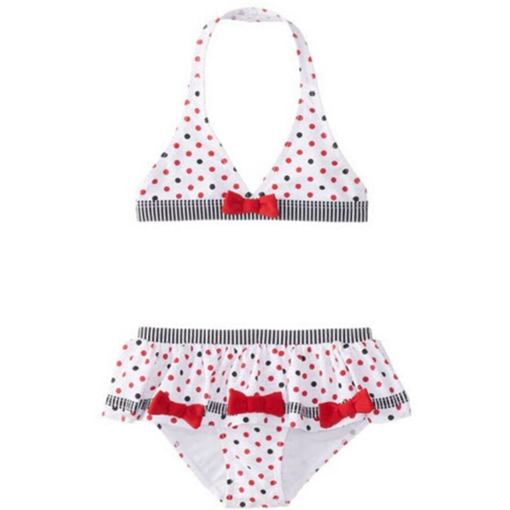 Kate Mack Eau So French Polka Dot Girls Bikini Swimsuit